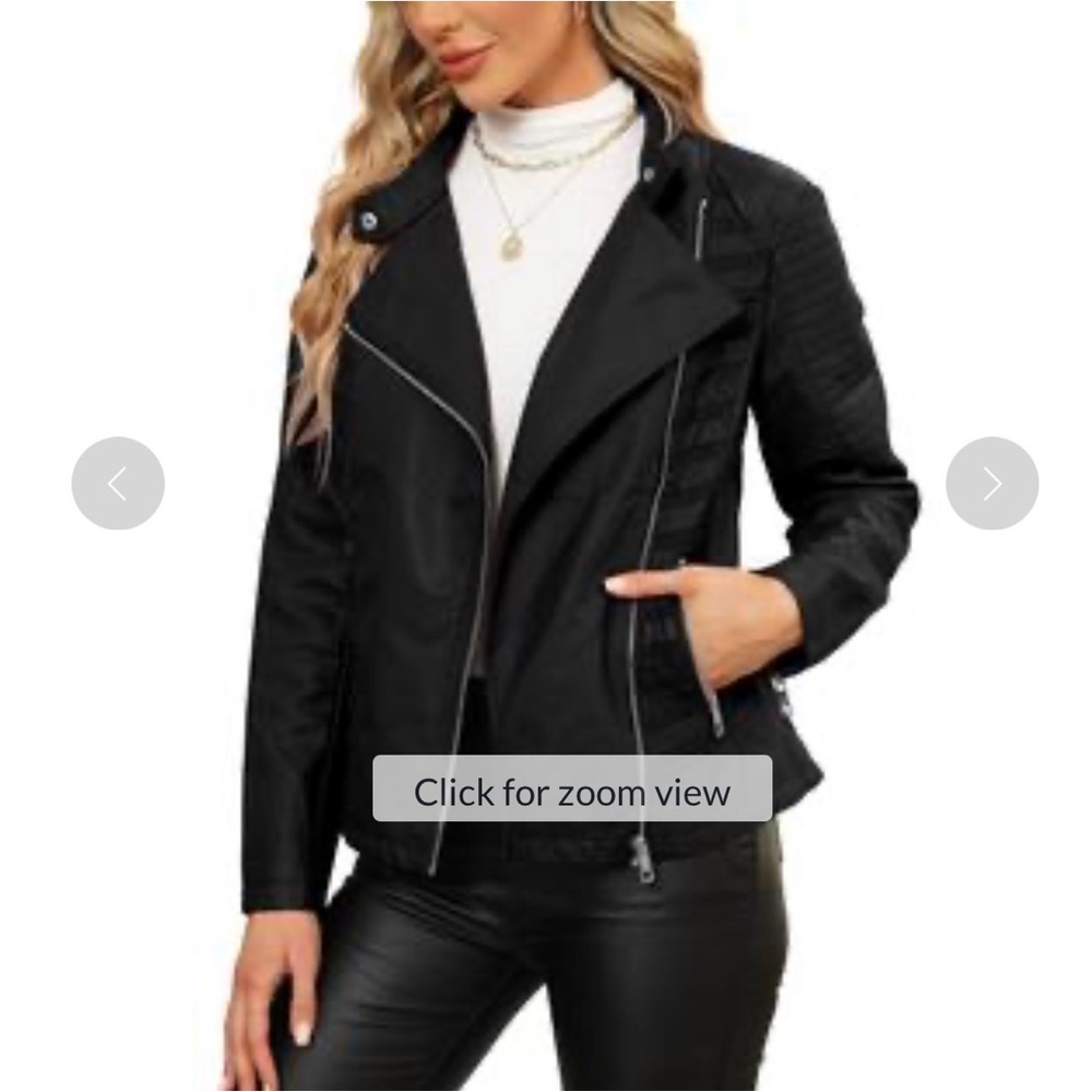 Bellivera black faux suede moto‎ full zip jacket size medium